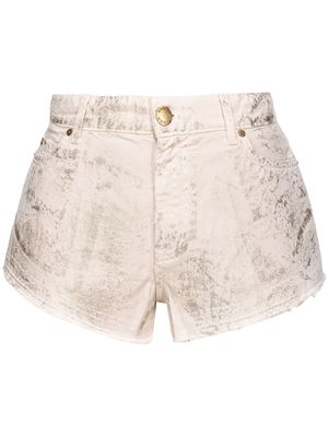 PINKO short en jean à imprimé graphique - Tons neutres