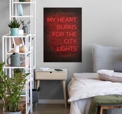 Rode neon tekst poster