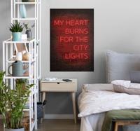 Rode neon tekst poster