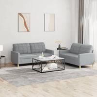 2-delige Loungeset met kussens stof lichtgrijs SKU: V3201274