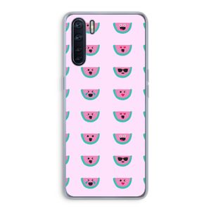 Smiley watermeloenprint: Oppo A91 Transparant Hoesje