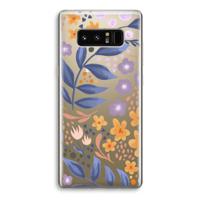 Flowers with blue leaves: Samsung Galaxy Note 8 Transparant Hoesje