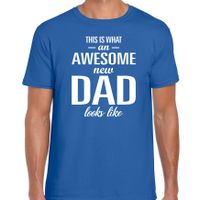 Awesome new dad t-shirt blauw voor heren - Aanstaande vader/ papa cadeau 2XL  -