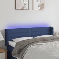 Hoofdbord LED 147x16x78/88 cm stof blauw