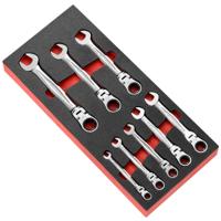 Facom Module 8 Ratelringsteeksleutels met Scharnier - Inch (Foam) | 5/15-3/4 - MODM.467FJU8