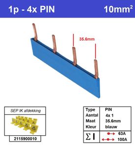 SEP Verdeelkam 1f pin 4 mod 36mm blauw P01104B00