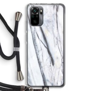 Gestreepte marmer: Xiaomi Redmi Note 10 Pro Transparant Hoesje met koord