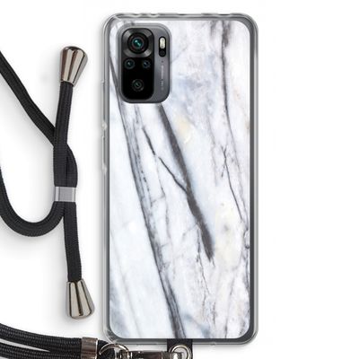 Gestreepte marmer: Xiaomi Redmi Note 10 Pro Transparant Hoesje met koord