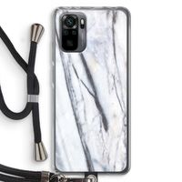 Gestreepte marmer: Xiaomi Redmi Note 10 Pro Transparant Hoesje met koord