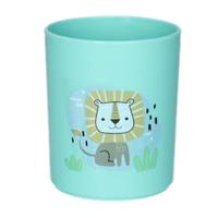 Plasticforte Drinkbekers - kunststof - 350 ml - aqua - leeuw - kinderen - camping