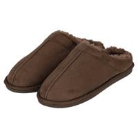 Apollo heren sloffen - taupe - suede buitenkant - met wol - instap - pantoffels