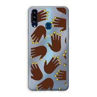 Hands dark: Samsung Galaxy A20s Transparant Hoesje