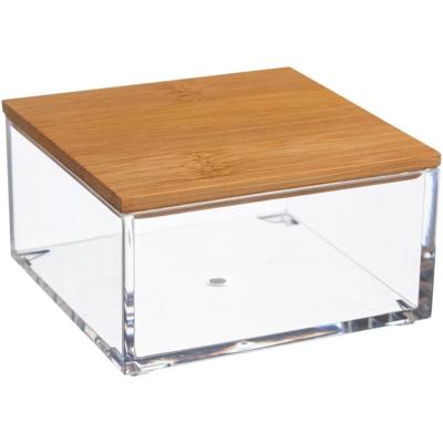5Five Sieraden/make-up houder/box - 9,5 x 5 cm - kunststof/bamboe