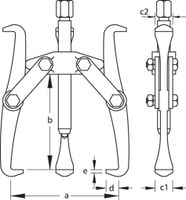 Gedore Universele trekker 2-armig - 1731874 - thumbnail