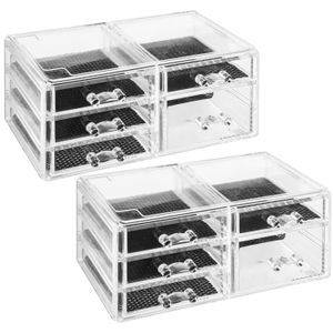 2x Stuks sieraden/make-up organizer 5 lades rechthoek 24 x 11 cm van kunststof