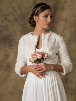 Novias FRESIA jas van imitatiebont Ivoor | Maat: XL
