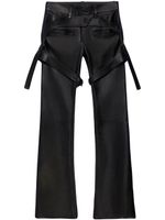 Courrèges pantalon en cuir à coupe évasée - Noir