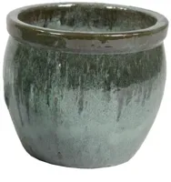 Mcollections Bloempot Delta Geglazuurd - Ø28 × H24 cm - Mosgroen