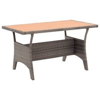 vidaXL Tuintafel 120x70x66 cm poly rattan grijs - thumbnail