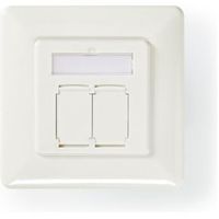 Netwerkwandcontactdoos | Cat 6a | 2x RJ45 female - Vlakke montage | Ivoor