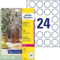 Avery-Zweckform L7780-25 Folie-etiketten Ø 40 mm Polyester folie Transparant 600 stuk(s) Permanent hechtend Laser (kleur), Laser (zwart/wit), Handschriften Avery-Zweckform L7780-25 Folie-etiketten Ø 40 mm Polyester folie Transparant 600 stuk(s) Permanent hechtend Laser (kleur), Laser (zwart/wit), Handschriften