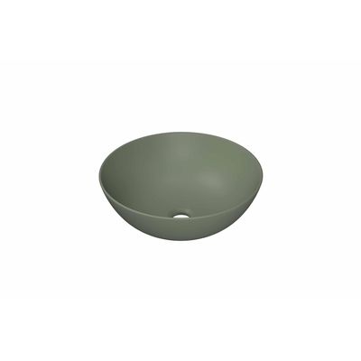 INK Otello Large waskom - 40x40x14cm Opbouw rond porselein - mat retrogroen 0300297