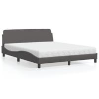 Bed met matras "Dover" kunstleer grijs 160x200 cm