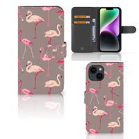 iPhone 15 | Telefoonhoesje | Met pasjeshouder | Flamingo