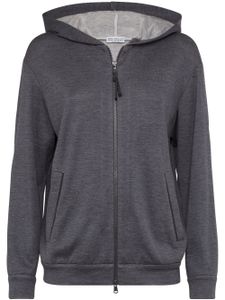 Brunello Cucinelli sweat zippé à capuche - Gris