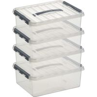 5x Opberg boxen/opbergdozen 12 liter 40 x 30 x 14 cm kunststof