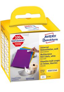 Avery-Zweckform Rol met etiketten Compatibel vervangt DYMO, Seiko 11354, S0722540 57 x 32 mm Papier Wit 500 stuk(s) Weer verwijderbaar Universele etiketten