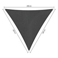 Shadow Comfort driehoek 2x2x2m Carbon Black