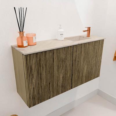 Toiletmeubel Mondiaz Joya Dlux | 80 cm | Meubelkleur Dusk | Faye wastafel Frappe Wasbak Rechts | 1 kraangat