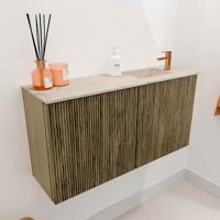 Toiletmeubel Mondiaz Joya Dlux | 80 cm | Meubelkleur Dusk | Faye wastafel Frappe Wasbak Rechts | 1 kraangat
