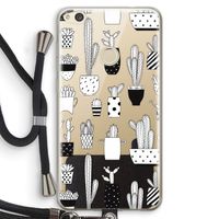 Cactusmotief: Huawei Ascend P8 Lite (2017) Transparant Hoesje met koord Cactusmotief: Huawei Ascend P8 Lite (2017) Transparant Hoesje met koord