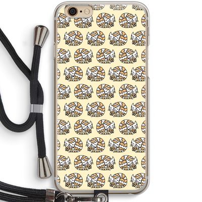 Slapende poes: iPhone 6 / 6S Transparant Hoesje met koord