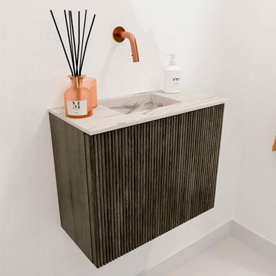 Toiletmeubel Mondiaz Joya Dlux | 50 cm | Meubelkleur Shadow | Faye wastafel Nata Wasbak Midden | Zonder kraangat(en)