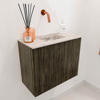 Toiletmeubel Mondiaz Joya Dlux | 50 cm | Meubelkleur Shadow | Faye wastafel Nata Wasbak Midden | Zonder kraangat(en)