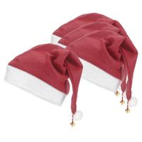Pluche Kerstmuts - 4x - rood/wit - met belletje en pompom - 40 x 30 cm -?volwassenen - pluche