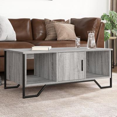 Salontafel 100x51x40 cm bewerkt hout grijs sonoma