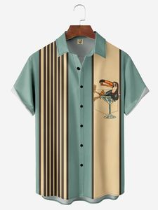Animal Chest Pocket Short Sleeve Bowling Shirt