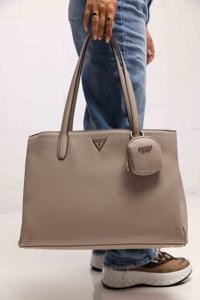 Guess Power Play Tech Tote Tas Dames Beige - Maat One Size - Kleur: Beige | Soccerfanshop