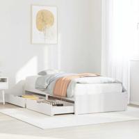 Bedframe zonder matras massief grenenhout wit 90x190 cm