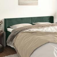 Hoofdbord met randen 203x16x78/88 cm fluweel donkergroen