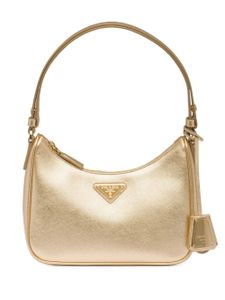 Prada mini sac Re-Edition en cuir - Or