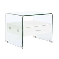 Nachtkastje DKD Home Decor Wit Transparant Kristal Hout MDF 50 x 40 x 45,5 cm