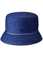 Maison Michel chapeau cloche Mini New Kendall en paille - Bleu