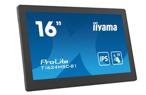 Iiyama ProLite T1624MSC-B1 Touchscreen monitor Energielabel: E (A - G) 39.6 cm (15.6 inch) 1920 x 1080 Pixel 16:9 25 ms HDMI IPS LCD