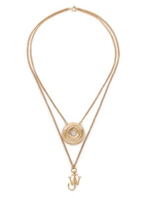 JW Anderson collier multi-rangs à logo - Or