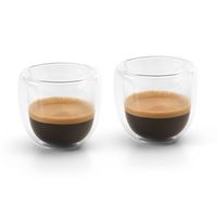 Set van 4x Koffie/espresso glazen dubbelwandig 75 ml - transparant - Koffie- en theeglazen - thumbnail